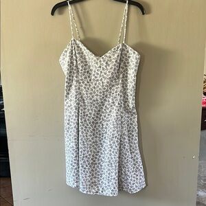 Vintage White Floral Spaghetti Strap Dress